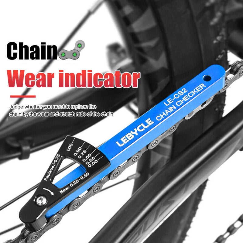 Lebycle MTB Road Bike Chain Wear Indicator Tool Bicycle Chain Gauge (Blue)