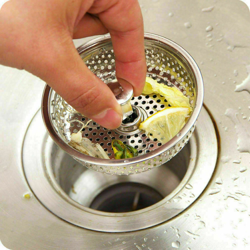 Kitchen Waste Steel Sink Strainer Plug Drain Stopper Basket N8B0 Q0Y3 Z2P1