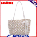 Women Straw Woven Lace Shoulder Shopping Bag Casual Ladies Vacation Tote Handbag