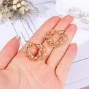 color Jewelry Wedding Party Hollow Chain Round Earrings Hoop Earrings Geometric