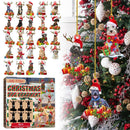 6pcs Christmas Tree Scarf Dog Pendants with Rope DIY Xmas Tree Drop Ornamen