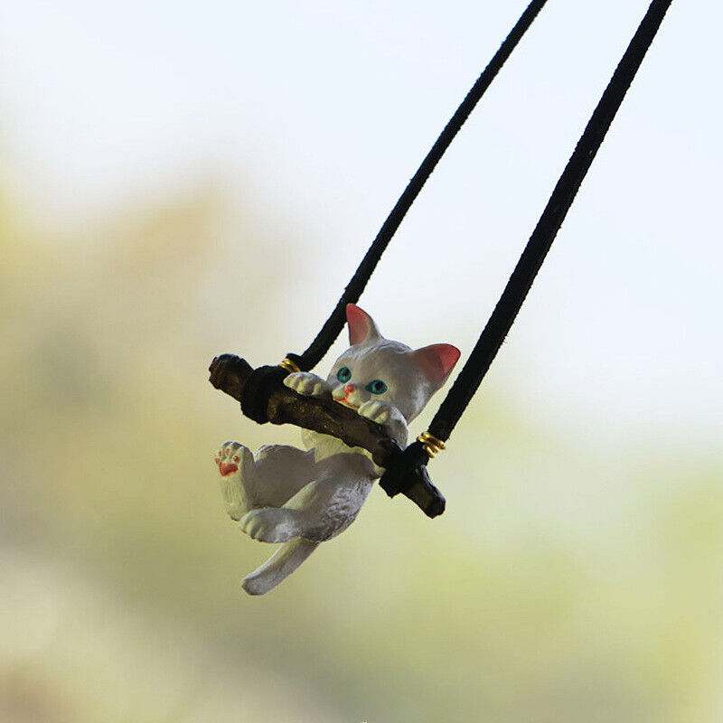 Car Pendant Creative Cute Branch Cat Rearview Mirror Car Interior Decoration