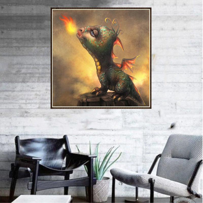 Dinosaur 5D Round Diamond Painting Embroidery DIY Needlework Cross Stitch/A