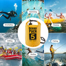 Waterproof Dry Bag Pack Sack Swimming Kayaking River Trekking (5L Yellow) Newly