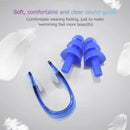 Anti-noise Waterproof Swimming Protective Earplugs + Nose Clip Kits (Blue) Newly