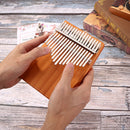 Pine Wood Kalimba Percussion Musical Instrument 17 Keys Thumb Piano (B) Newly