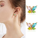 Sterling Ear Stud Studs Rhinestone Butterfly Earrings Exquisite Favor S4O2 T9Q2