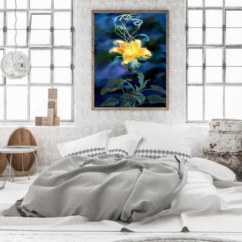 Glowing Flower Oil Paint By Numbers Kits Drawing DIY Picture for Adults Kid