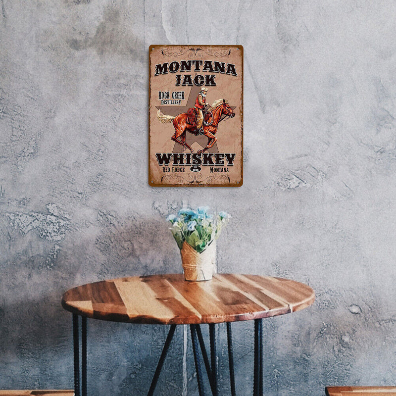 West Cowboy Metal Sign Tin Retro Plate Cafe Poster Wall Art Decor Iron Painting