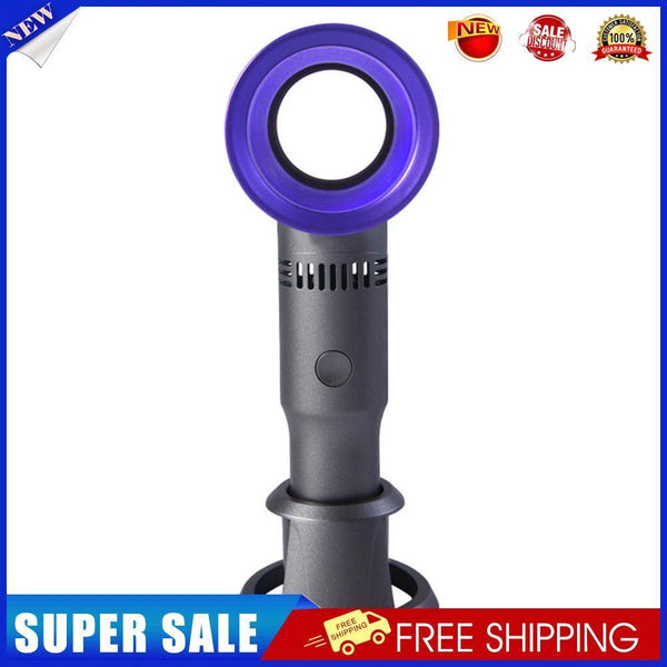 USB Rechargeable Handheld Bladeless Fan 3 Gear Air Cooling Fan (Purple)