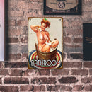 Bathroom Lady Retro Metal Plate Tin Sign for Bar Pub Club Cafe Wall Art Poster