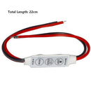 3 Keys 12V-24V Mini Led Strip Light Single Color Dimmer Brightness Controller