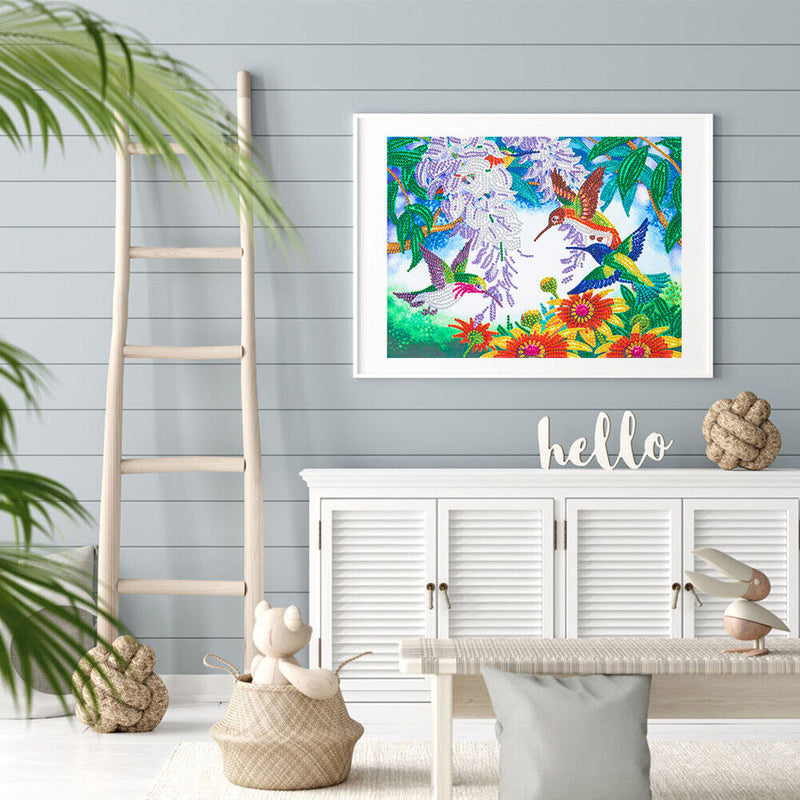 5D Partial Special Shape Drill Drawing Picture Bird Flower Diamond Painting Kit