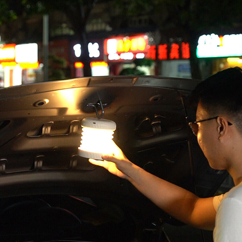 Foldable LED Lantern Charging Magnetic Camping Tent Fishing Lamp (White)