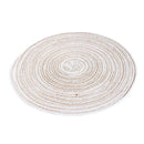 Round Ramie Insulation Pad Placemats Coaster Home Table Mat Pad (Beige S)