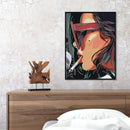 Frameless Oil Paint By Numbers Smoke Girl DIY Canvas Picture Craft Kit Newly