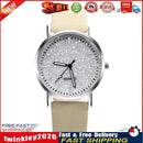 Women Casual Quartz Watches Minimal Leather Round Dial Wristwatch (Beige) Newly
