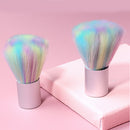 Portable Rainbow Nail Art Brush Dust Powder Remover for UV Gel Nail Cleaning