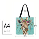 Giraffe flowers Printed Shoulder Shopping Bag Casual Large Tote Handbag