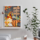 DIY Pumpkin Gnome Mosaic Full Round Diamond Drawing Handmade Rhinestone Craft