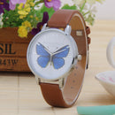 Lvpai Luxury Brand Women Bracelet Leather Butterfly Watch (Brown)