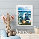 40x50cm Beach Lounge Chair Frameless Oil Paint By Numbers DIY Painting Craft Kit