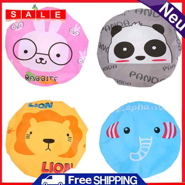 4pcs/Set Cute Cartoon Waterproof PVC Bath Shower Bath Salon Hair Cap Ti