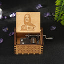 Retro Carved Wooden Musical Box Hand Cranked Children Birthday Gift Home Decor