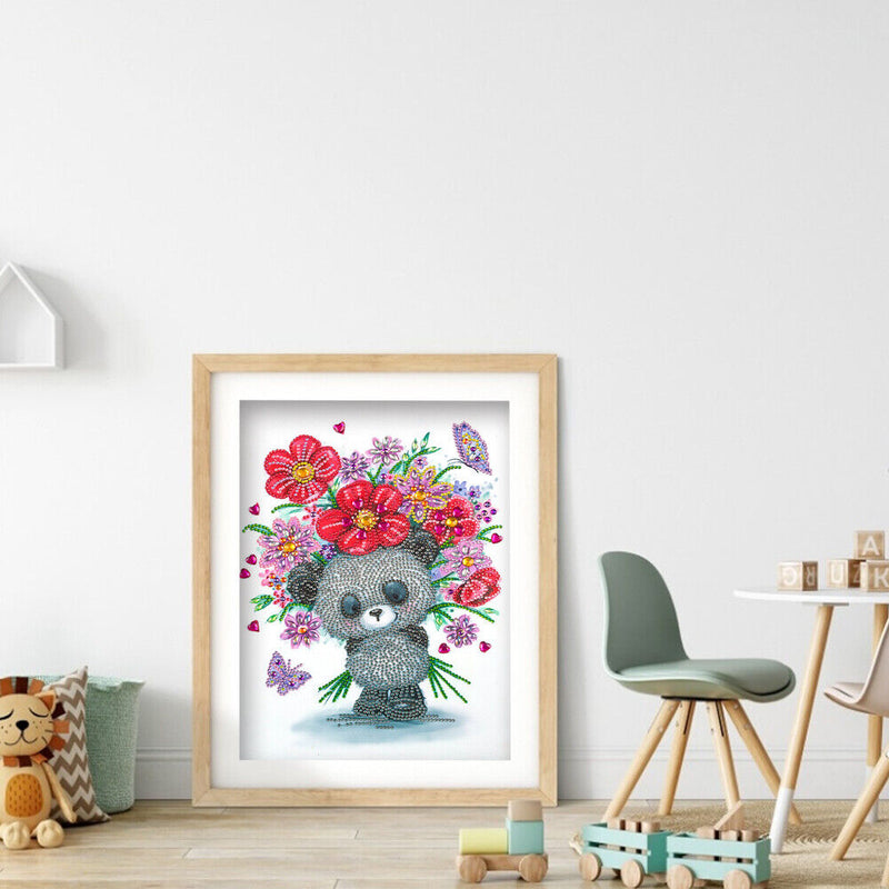 Diamond Painting 5D DIY Cartoon Bear Partial Special Drill Rhinestone Kit Newly