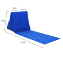 Inflatable Beach Mat Camp Lounger Back Pillow Triangle Cushion (Dark Blue) Newly