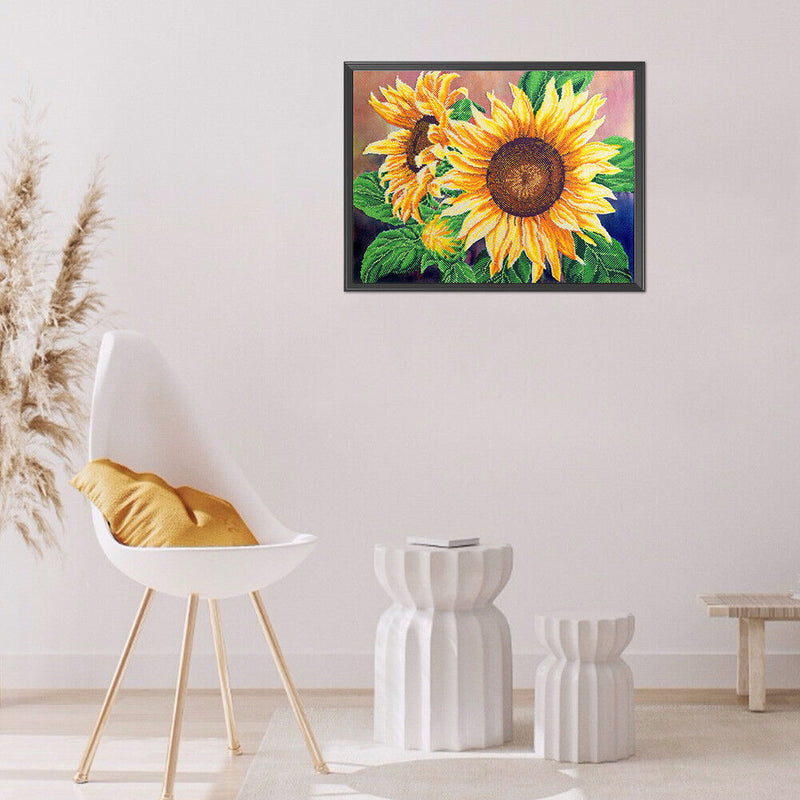 Full Cross Stitch 11CT Sunflower Stamped Embroidery DIY Needlework Kits (2)