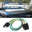 Tirol 2ft Trailer Light Wiring Harness 4 Way Flat 18 AWG Wire Connectors