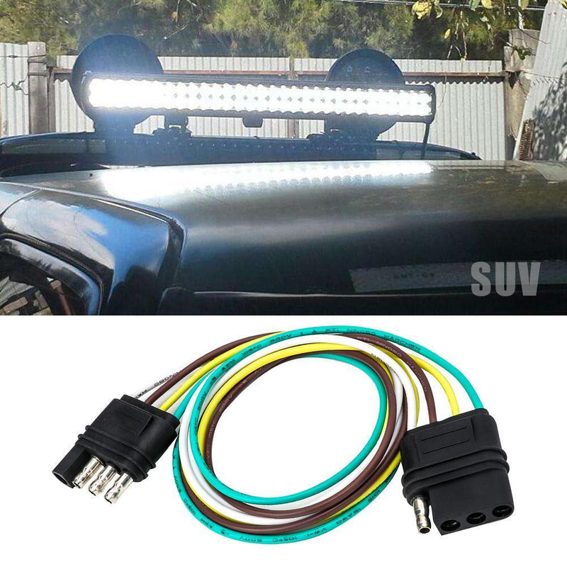 Tirol 2ft Trailer Light Wiring Harness 4 Way Flat 18 AWG Wire Connectors