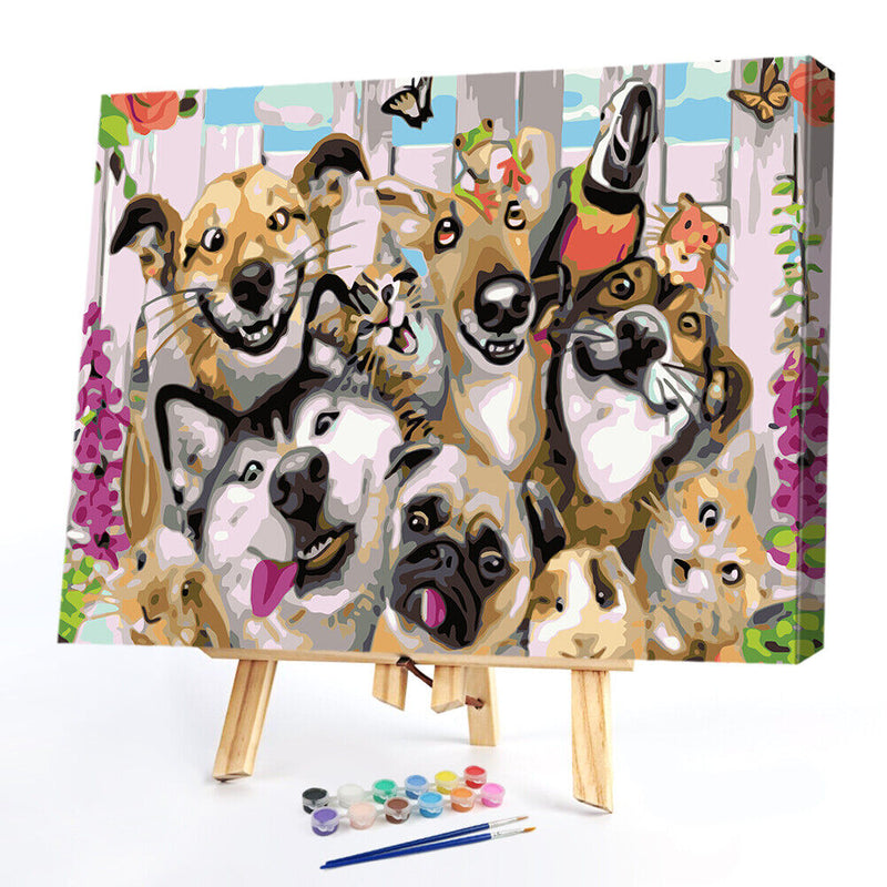 Frameless DIY Dog Cat Home Painting By Numbers Digital Picture Craft Wall Decor