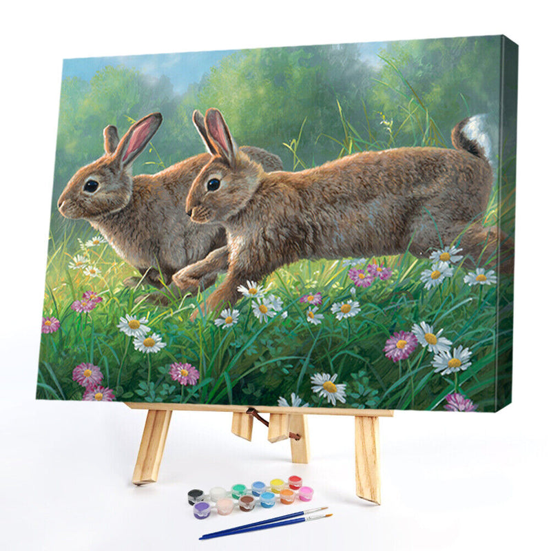 Bushes Animals Oil Paint By Numbers Kit DIY Acrylic Painting on Canvas Drawing
