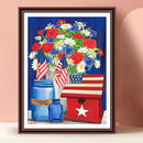 Diamond Painting Kit National Flag Bouquet Full Round Rhinestone Wall