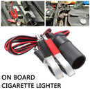 12V Battery Clip To Car Cigarette Lighter Female Socket Adapter Cable Clamp #