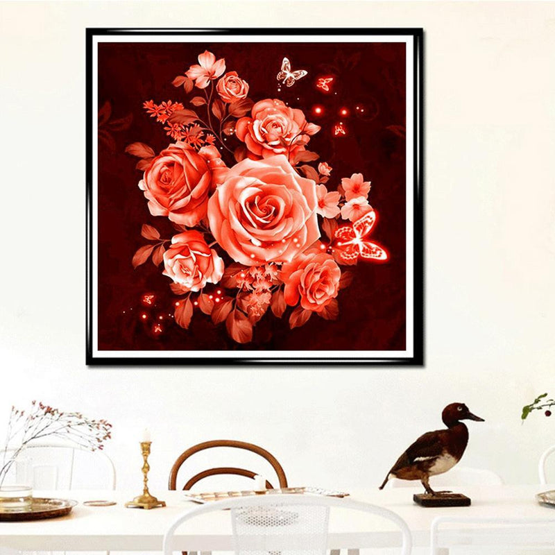Rose 5D Diamond Painting Embroidery DIY Cross Stitch Home Decor Gift(Orange