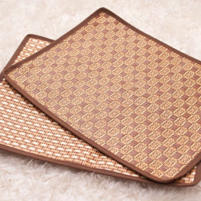 Pet Dog Cat  Summer Cooling Bed Straw Bamboo Cozy Sleeping Pad Mat(L)