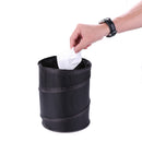 Household Garbage Bin Storage Bucket Oxford Cloth Folding Car Trash Can Black