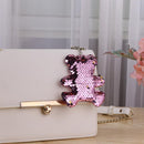 Lovely Bear Keychain Sequins Women Key Ring Car Bag Pendant Gifts (Pink)