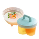 4pcs Cute Egg Boiler Cooker Plastic Egg Poacher Mold Set with Brush (Green)