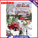 Car with Christmas Tree Oil Paint By Numbers Wall Art Craft Home Decoration Gift