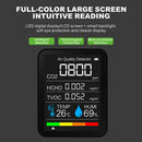 5 in 1 Temperature Humidity Air Quality Carbon Dioxide HCHO Monitor (Black)
