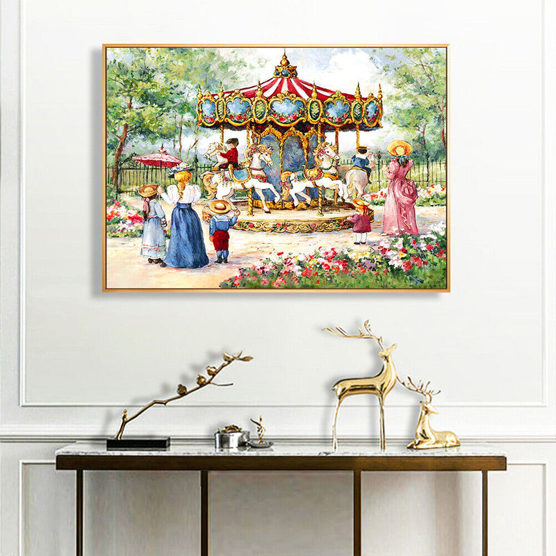 Full Embroidery Cross Stitch Set Needlework Kit 11CT Merry Go Round Artwork