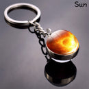 Solar System Metal Pendant Galaxy Earth Mars Glass Moon Keychain (Sun)