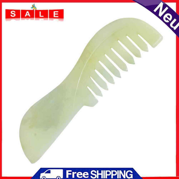 Large Tooth Jade Head Scalp Massage Prevent Hair Loss Jade Comb Beauty Care Tool
