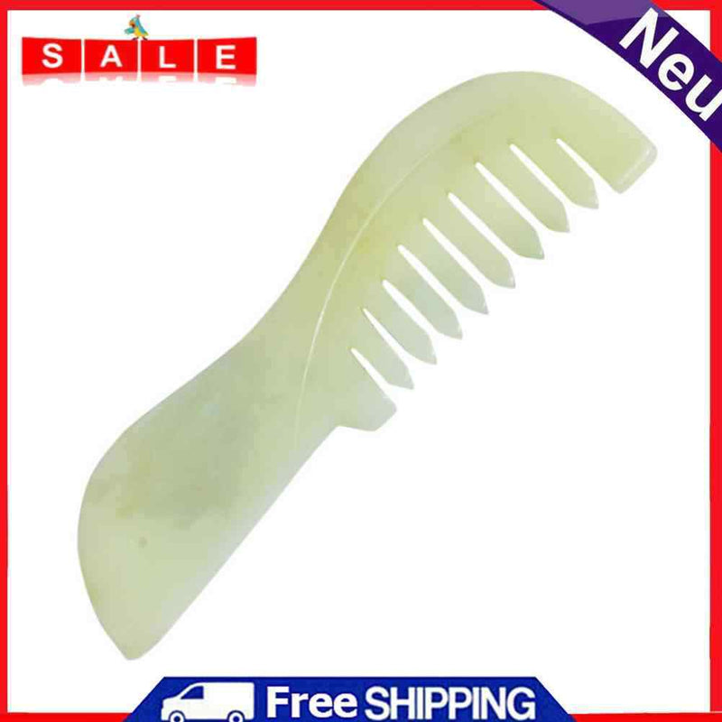 Large Tooth Jade Head Scalp Massage Prevent Hair Loss Jade Comb Beauty Care Tool