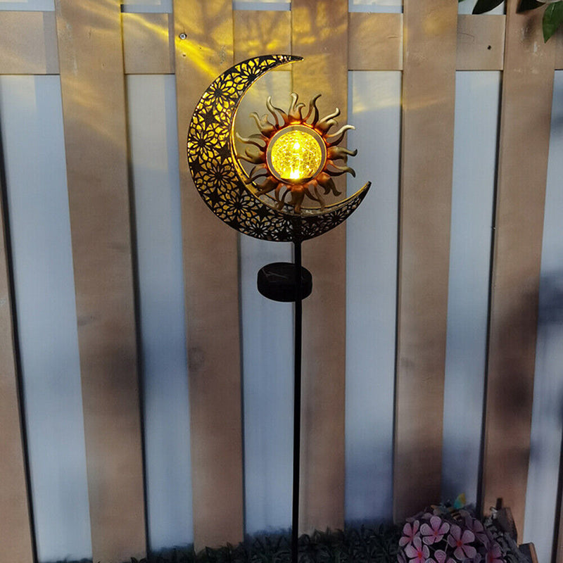 Energy Saving Solar Sun Moon Hollow Light Courtyard Garden Landscape Lamp