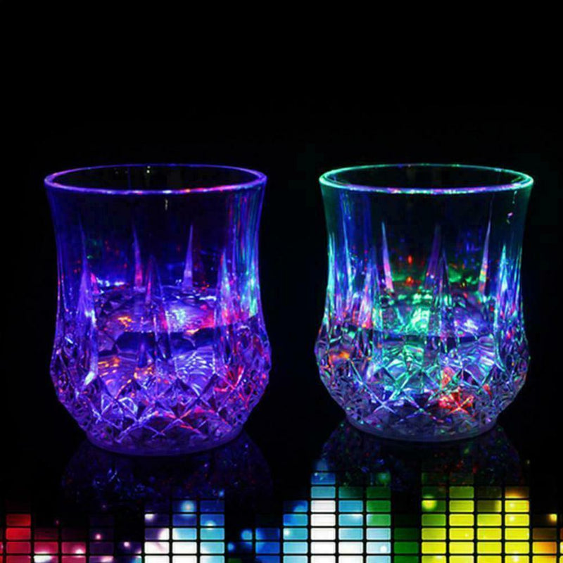 LED Flashing Glowing Water Liquid Activated Light-up Party Glass Hot Cup M4H9